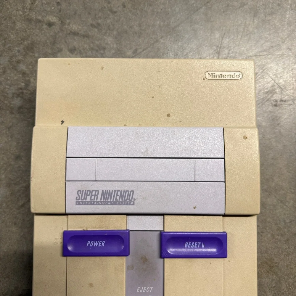 Nintendo Super NES SNES Console SNS-001 Gray Purple Vintage Video Game System